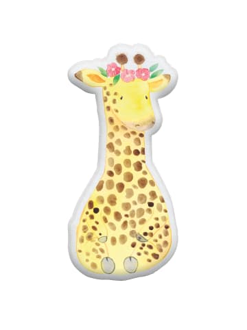 Kuschelkissen Tier Giraffe Blumenkranz ohne Spruch in Weiß