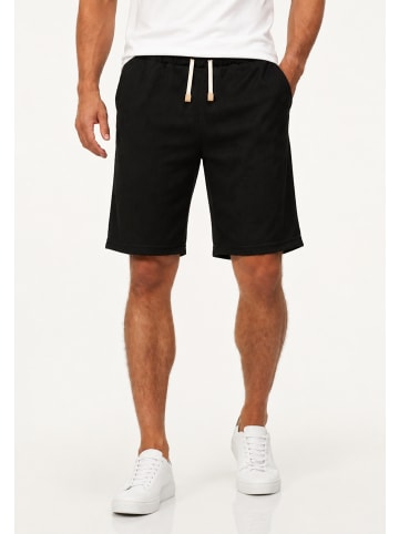 Shorts - als Sweatshorts Kurze Hose mit Rippstruktur & Gummibund in Schwarz