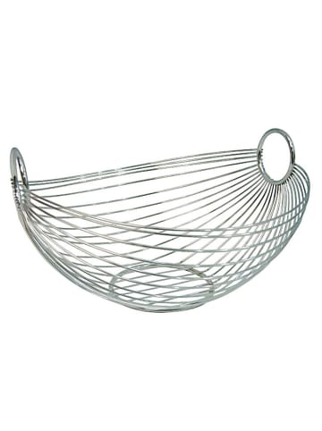 Obst- und Gemüsekorb - Metall in Silbern, 26 x 16 x 28 cm