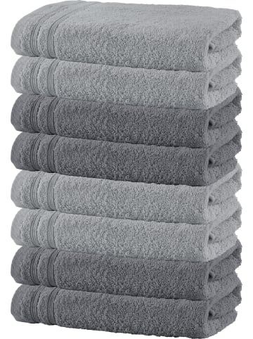 Frottier Handtuch 8er-Pack Heidelberg in hellgrau-anthrazit