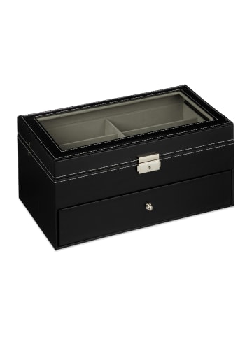 Brillenbox in Schwarz - (B)33,5 x (H)15,5 x (T)19,5 cm