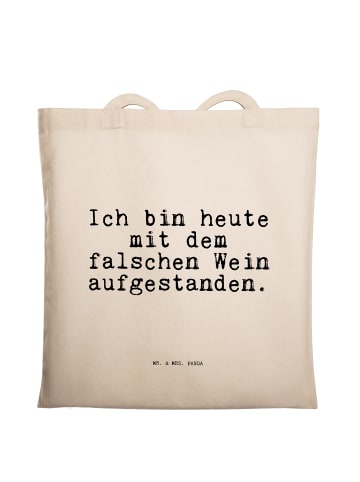 Tasche Ich bin heute mit... mit Spruch in Creme