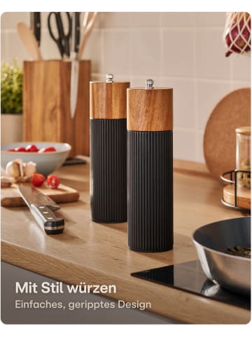 Salz & Pfeffermühle Set Akazien Holz – Edles Design & Keramikmahlwerk