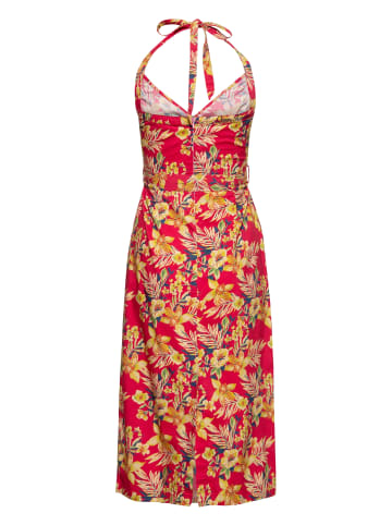 Queen Kerosin Neckholder Pencil Kleid Hawaii Red in rot