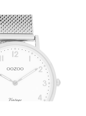 Analog-Armbanduhr Oozoo Vintage Series silber mittel (ca. 32mm)