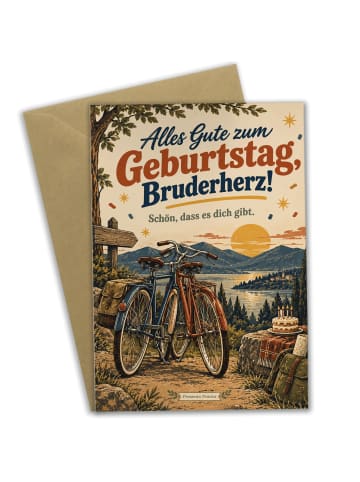 Geburtstagskarte Vintage-Fahrräder nostalgisch ... in Weiß