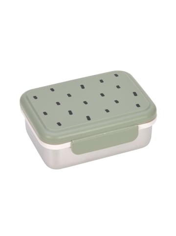 Lässig Brotdose Kinder - Edelstahl Lunchbox, Happy Prints light olive
