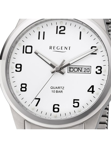 Analog-Armbanduhr Regent Titan-Uhren silber groß (ca. 40mm)