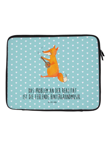 Laptop Tasche Fuchs Gitarre mit Spruch in Türkis Pastell