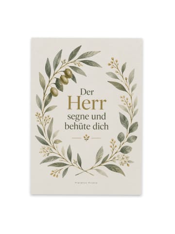 Postkarte Olivenzweig sanft Design mit Spruch in Weiß