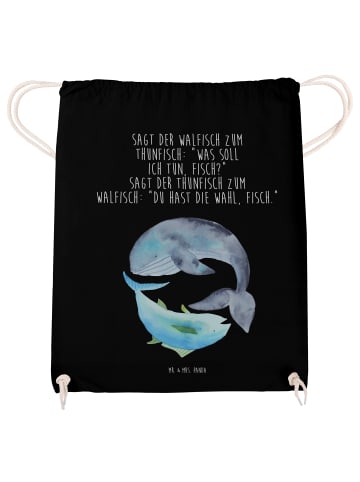 Säckchen Walfisch Thunfisch mit Spruch in Schwarz