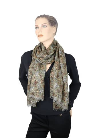 Luxus Schal " Wildegance " in khaki