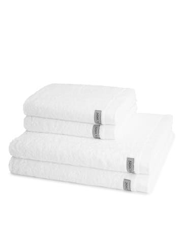 2 X Handtuch 2 X Duschtuch im Set Sinfonie in Weiß