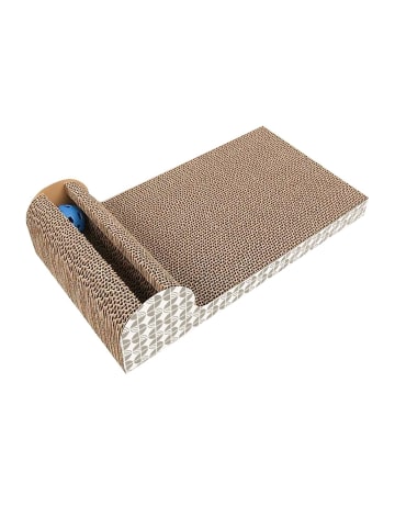 Katzenkratzbrett Katzenspielzeug in Braun - 45.5 x 24.5 x 10.5 cm