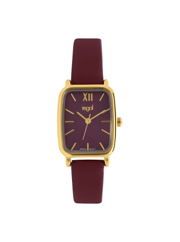 Kunstleder Quarzuhr Regal Gold