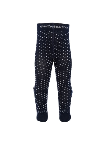 Strumpfhose Pünktchen mit Schleife in navy