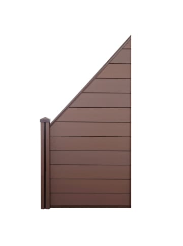 WPC-Sichtschutz Savoie, Erweiterungselement schräg rechts, 0,98m braun