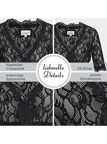 Dirndlbluse 3/4 Arm Laura in Schwarz