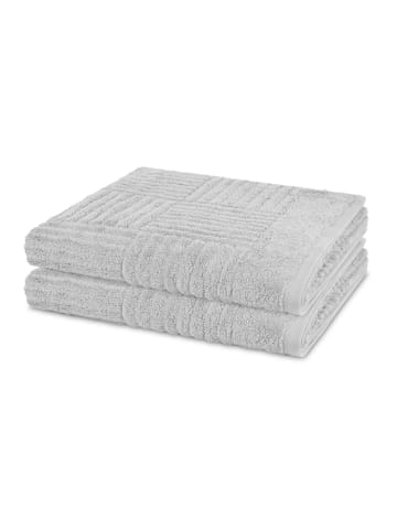 2 X Duschtuch im Set Carre in Kiesel