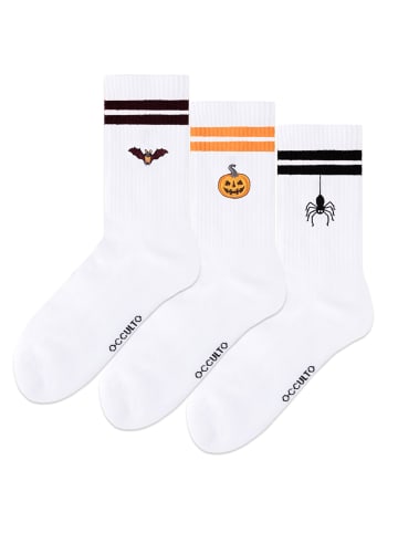 3er Pack Halloween Motiv Tennissocken mit Streifen Casper in Halloween