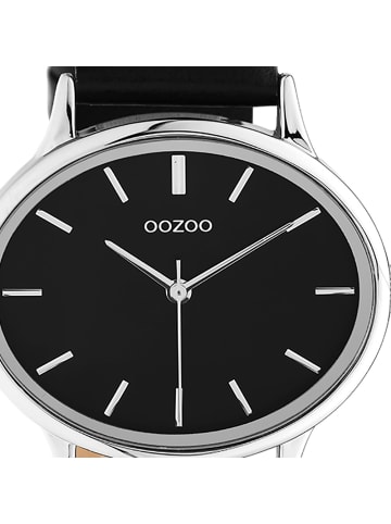 Analog-Armbanduhr Oozoo Timepieces schwarz extra groß (ca. 38x31mm)