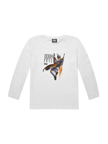 Langarmshirt Star Wars Boba Fett Longsleeve in Weiß