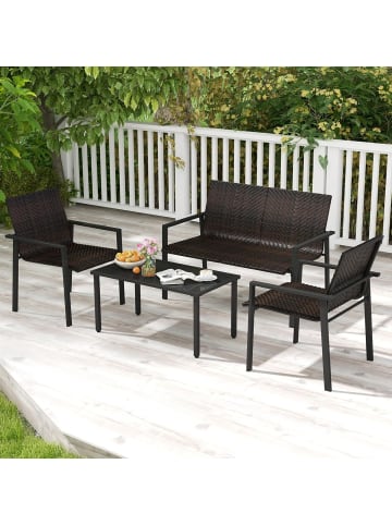 Polyrattan Gartenmöbel 4-tlg Set in Braun