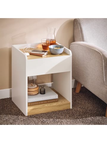 Nachttisch in Reinweiß - (W) 40 x (H) 55 x (L) 42 cm