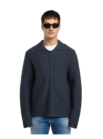 Polo Collar Full Zip Knit india ink