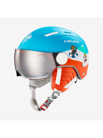 Skihelm mit Visier in mehrfarbig
