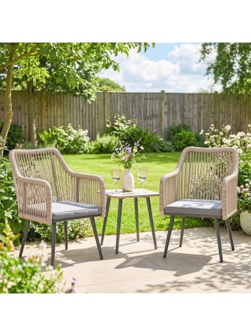 Gartenstuhl Set in Hellgrau 65L x 54B x 80H cm