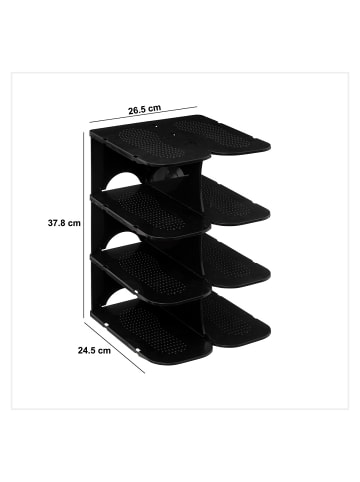 Schuhregal für den Schrank PLOT für 4 Paare in Schwarz, 26,5 x 24,5 x 37,8 cm