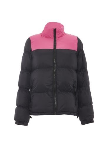 Damen Wattierte Steppjacke in Schwarz Rosa