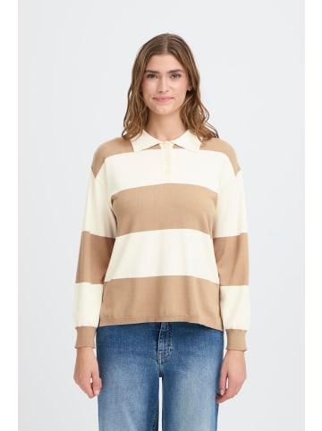Strickpullover langarm IHBOSTON Loose fit in SEPIA TINT COMB POLO