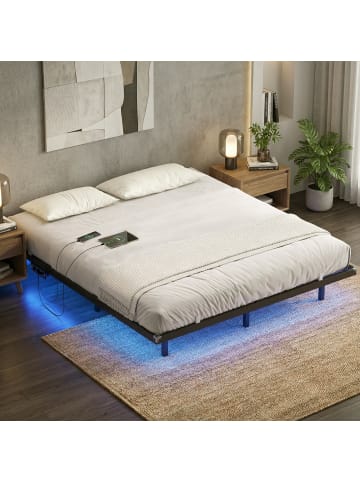 Bettgestell Conner in Mattschwarz - (B)180 x (H)26 x (T)200 cm