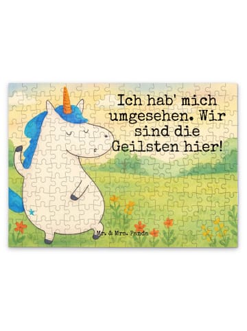Puzzle Einhorn Mann Design mit Spruch in Weiß