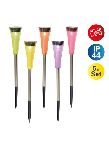 LED Solarleuchte "MULTI" in bunt - (L)4 cm x (B)4 cm x (H)27.5 cm