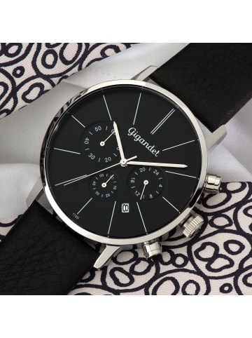 Quarzuhr Chronograph "MINIMALISM" in Schwarz/Silber