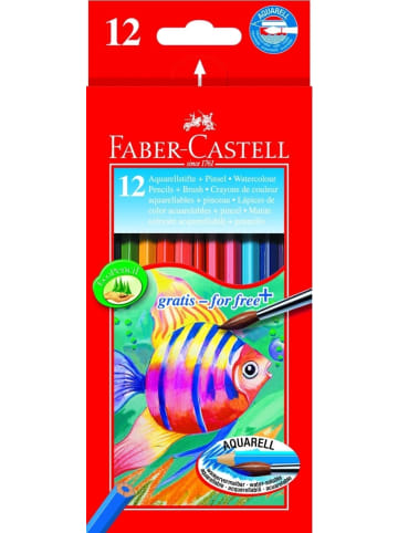 Kinder-Aquarellfarbstifte 12 Aquarellfarben + Pinsel im Kartonetui