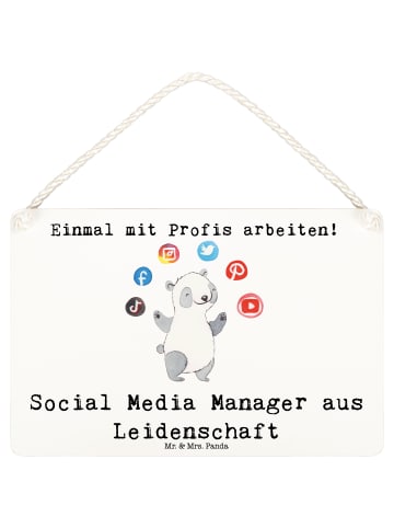 Schild Social Media Manager Leidenschaft mit Sp... in Weiß