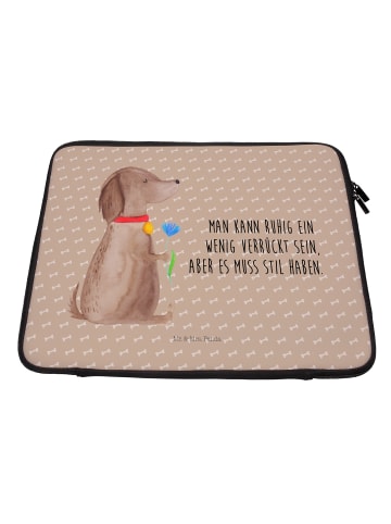 Laptop Tasche Hund Blume mit Spruch in Hundeglück