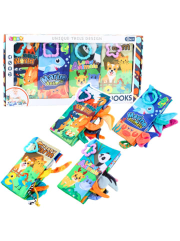 Lean Toys Set mit weichen, farbenfrohen, pädagogischen Sensorikbüchern für