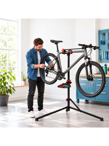Fahrrad-Montageständer in Schwarz - (B)101 x (H)160 x (T)82 cm