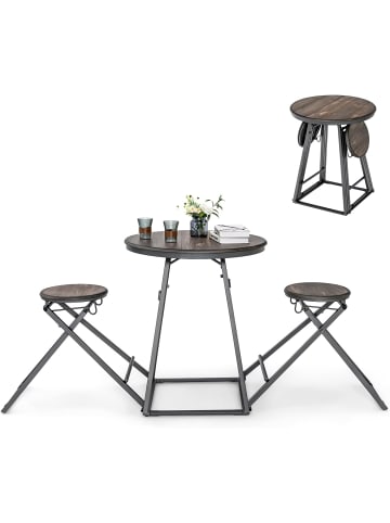 Bartisch mit Barhocker Set in Braun