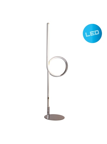 LED Tischleuchte "LOOP" in chrome - (L)14 cm x (B)14 cm x (H)65 cm - EEK G