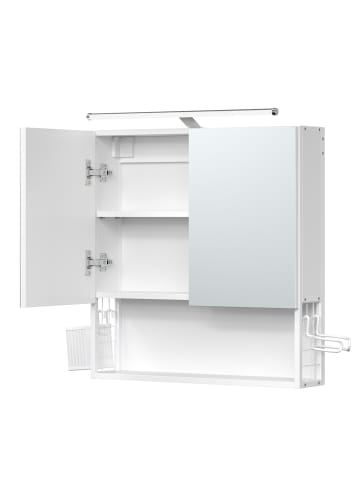 Badezimmerschrank Dacey in Weiß - (B)56 x (H)58 x (T)13 cm