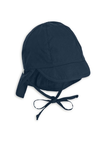 Schirmmütze mit Nackenschutz uni in marineblau