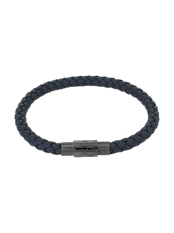 Armband Edelstahl, Leder in Grau