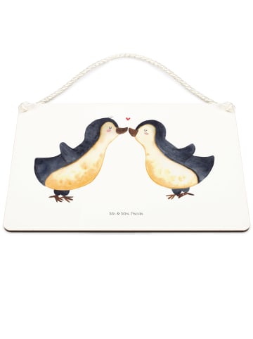 Deko Schild Pinguin Liebe ohne Spruch in Weiß