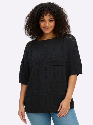 Kurzarm-Pullover in schwarz